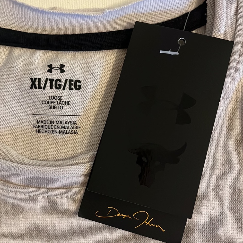 XL Under Armour Project Rock Training Cutoff Shirt mens gray NWT $45 - Picture 3 of 9